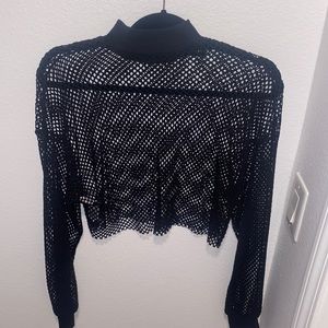 Meshed Black Shirt- worn once, worn great with fashionable bras-bralette